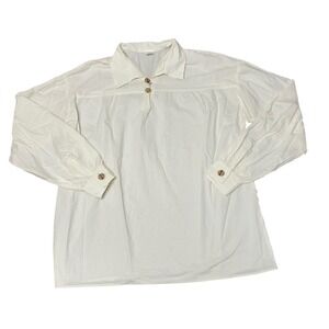 Handmade Wood Buttons Oversized Tunic Top Size‎ 2XL Natural Earthy Lagenlook